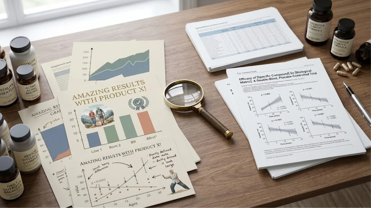Example of misleading supplement study claims vs actual data
